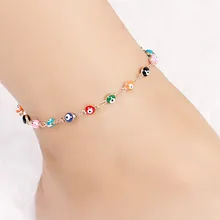 Богемные красочные турецкие браслеты с бусинами «злой глаз» для босоножек, браслеты, женские летние пляжные украшения для щиколотки стопы