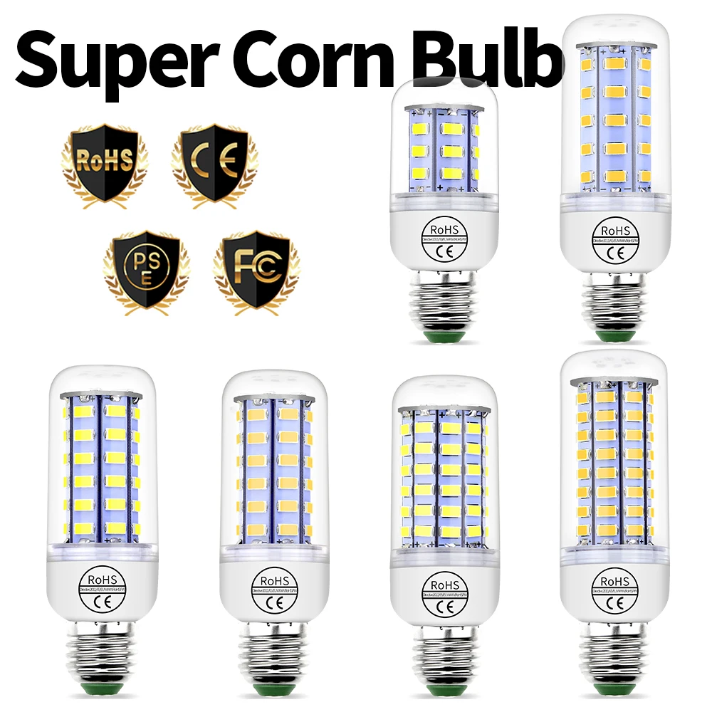 

GU10 LED Bulb E14 Lamp 220V Bombilla LED E27 Corn Bulb 5730 24 36 48 56 69 72 LEDs 3W Lampada Chandelier Candle Light For Home