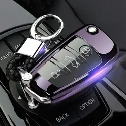 Key автомобилей чехол для audi a4 b6 a3 a6 c5 c6 b8 b7 q5 b5 q7 3 кнопки дистанционного Авто складной Флип Key мягкие ТПУ ключ основа цепочка для ключей