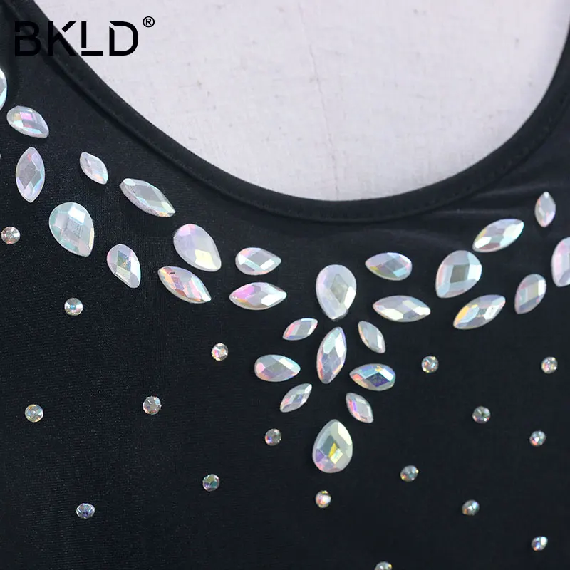 BKLD 2018 New Fashion Elegant Rhinestone Embellished Patchwork Women Sleeveless Bandage Jumpsuits Sexy Summer Backless Bodysuits