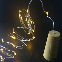 2 м 20LED микро LED Медь свет шнура бутылки вина Корк Фиксаторы Луна лоза лампы фея звездное лампы DIY Рождество свадебный декор