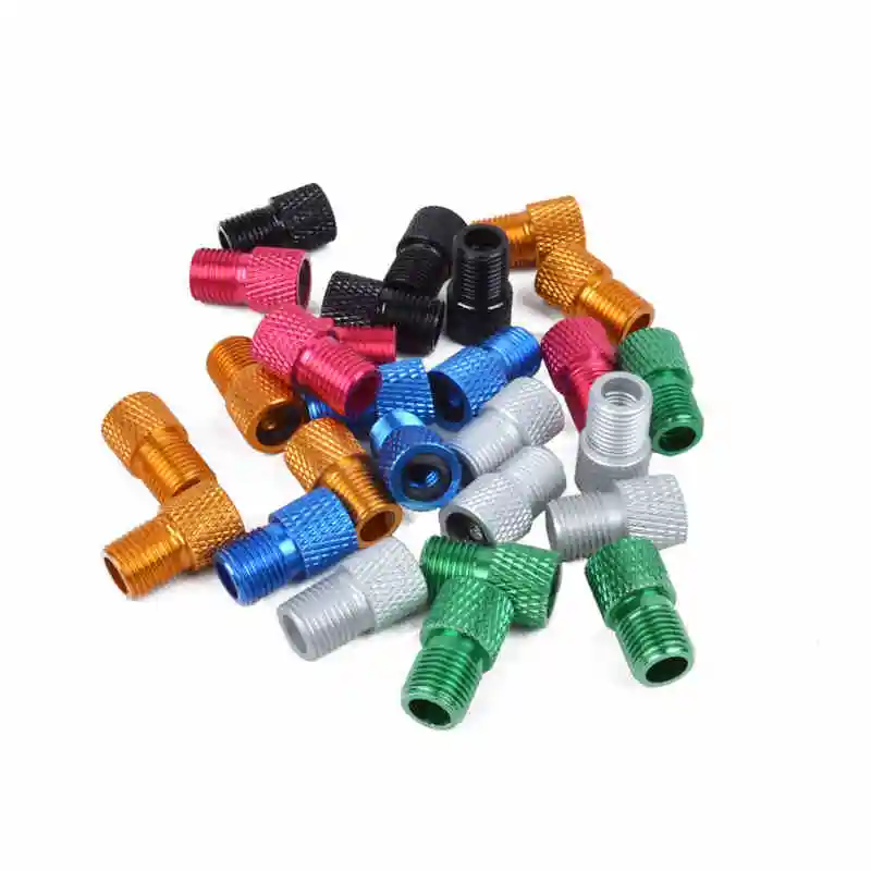 2Pcs Bicycle Bike Air Tire Valve Adaptor Tube Pump Mouth Pump Cap
