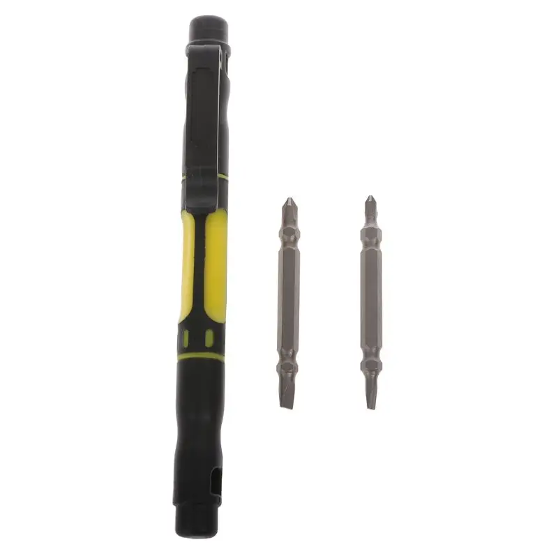 

Pocket 4 in 1 Alloy Pen Shape Screwdriver With Two Double-Ended Bits Hand Tools