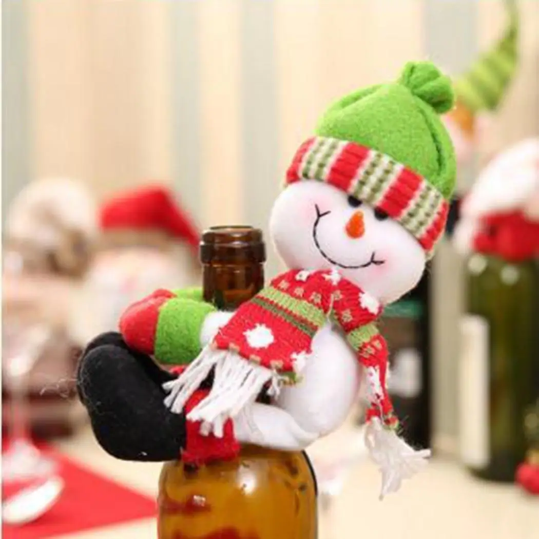 Милый форма настольные украшения рождество вина Multi Санта, снеговик, эльф крышка бутылки подарок Рождество вечерние - Цвет: type4