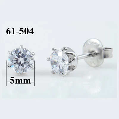 BOG- Pair Surgical Steel Daisy Rainbow Flower Butterfly Zircon Ear Stud Earrings Studs Tragus Cartilage Piercing Jewelry 20g - Окраска металла: Silver