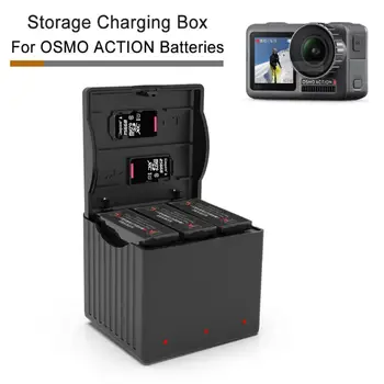 

QC Fast Charging Battery Case One Drag Three Charger Storage Type Charging Box for DJI OSMO ACTION Sports Camera Lithium Battery