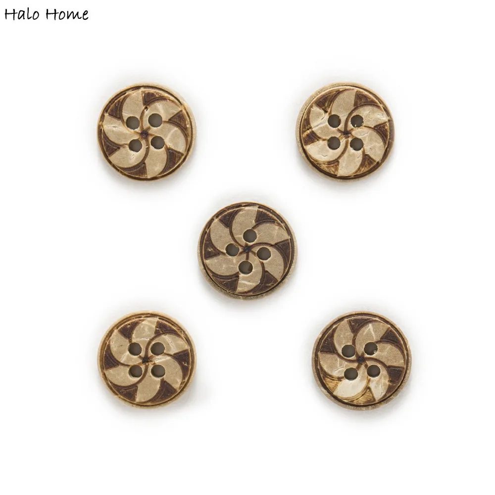 

30pcs Coconut Shell Buttons Windmill Gift Home Decor Sewing Scrapbooking Handwork Clothing DIY 13mm