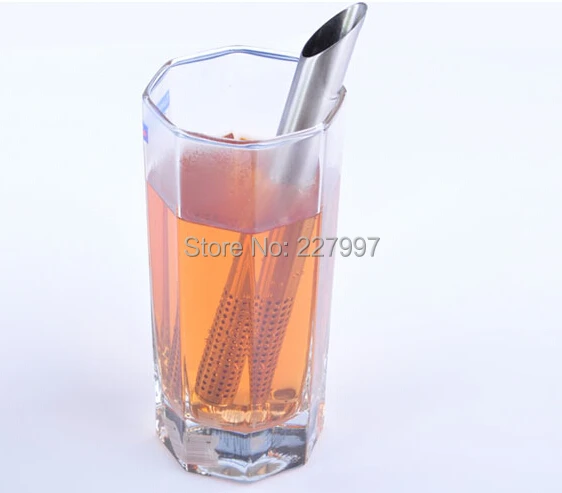 

Stainless Steel Filter Tea Sticks Teaspoon Colander Tea Strainers Oblique Tea Stick Tube Tea Infuser Steeper 200pcs/lot