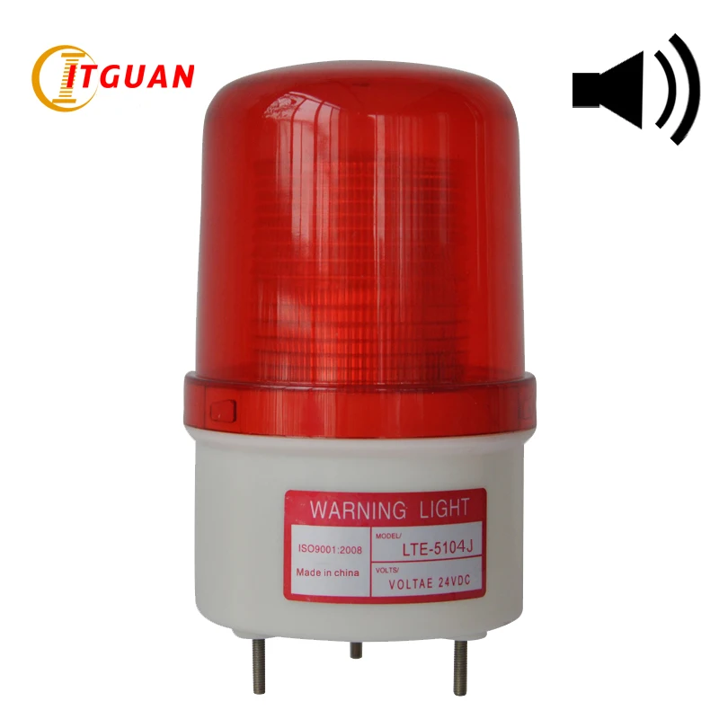 Luzes com Campainha de Alarme Lâmpada de Farol de Luz de Emergência Luz de Advertência do Flash Industrial Levou Strobe 90db v 24v 110v Lte-5104j 12