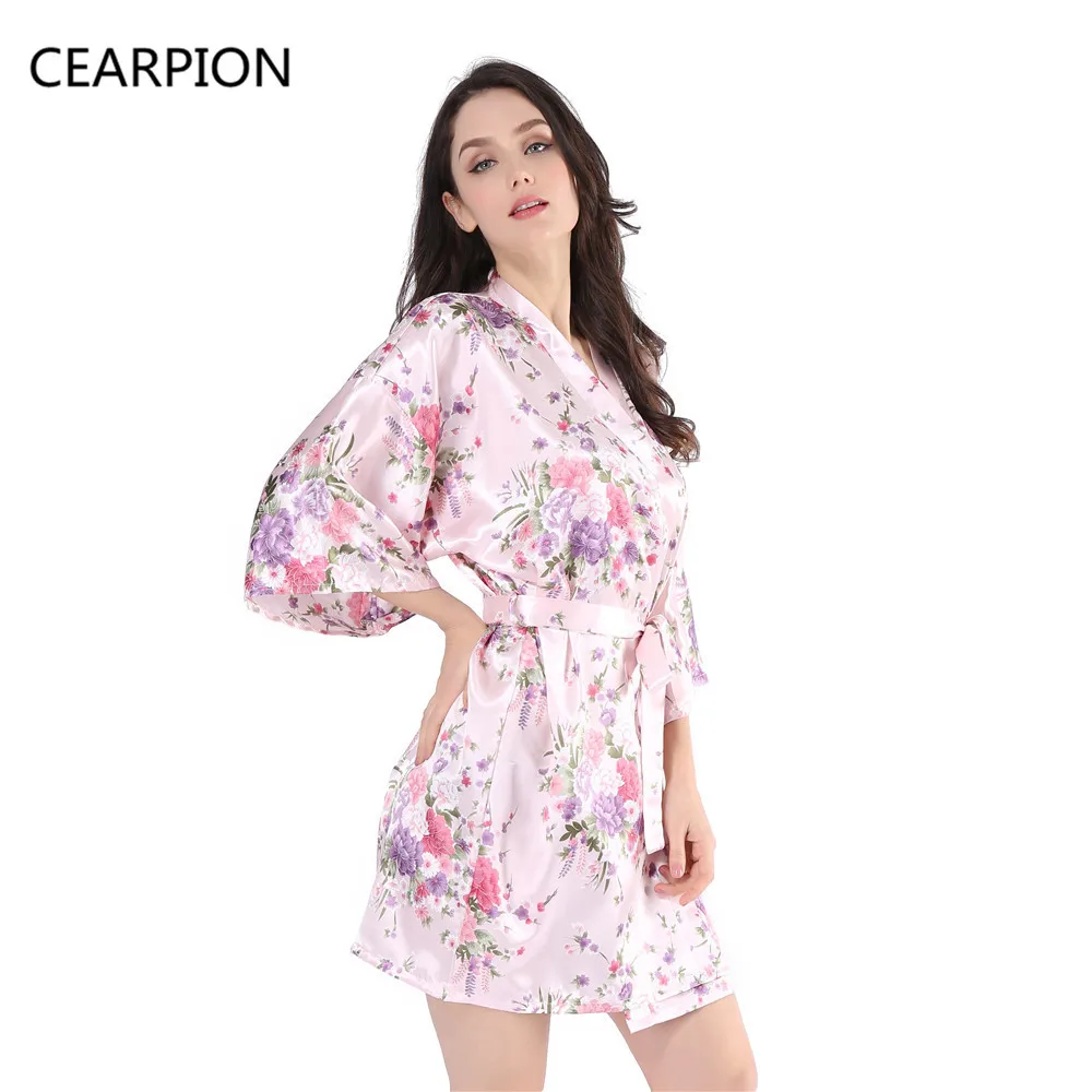 CEARPION халат подружки невесты кимоно Ночная одежда для сна с цветочным принтом