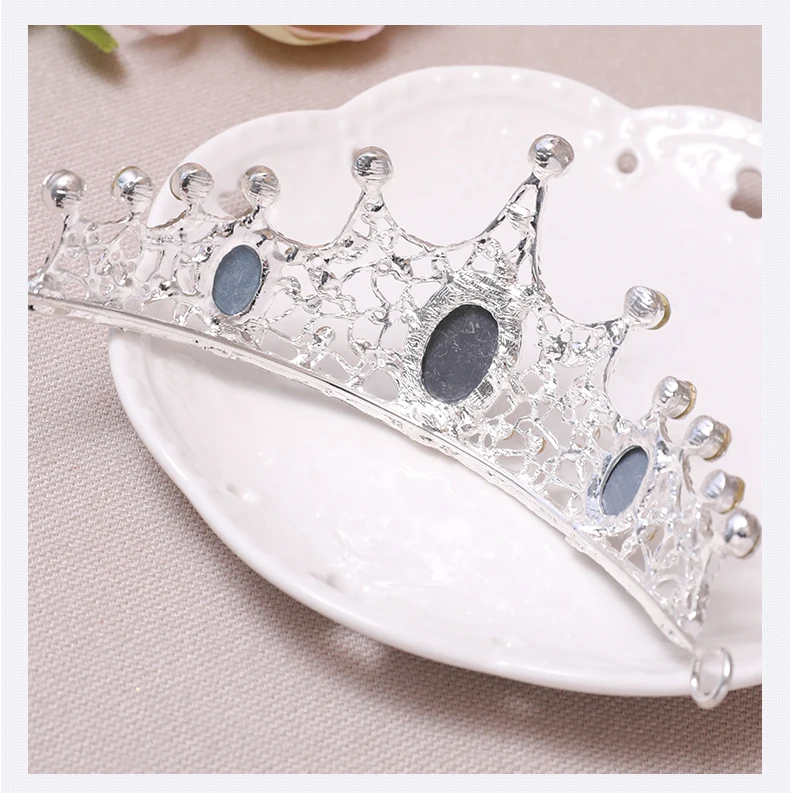 Child crown princess lovely water drill girl hair ornament baby crown little girl hair card head ornament flower girl (12)