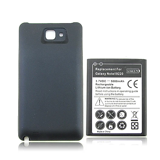 

High Capacity 3.7V 5000mAh Mobile Phone Replacement Battery For Samsung Galaxy Note N7000 i9220 GT-N7000 Battery with Back Cover