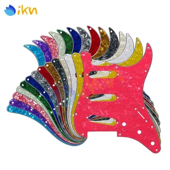 

New 14pcs/Pack PVC & Celluloid 4Ply Guitar Pickguard Scratch Plate SSS 11 Holes Mixed Colors for FD ST Style Guitar