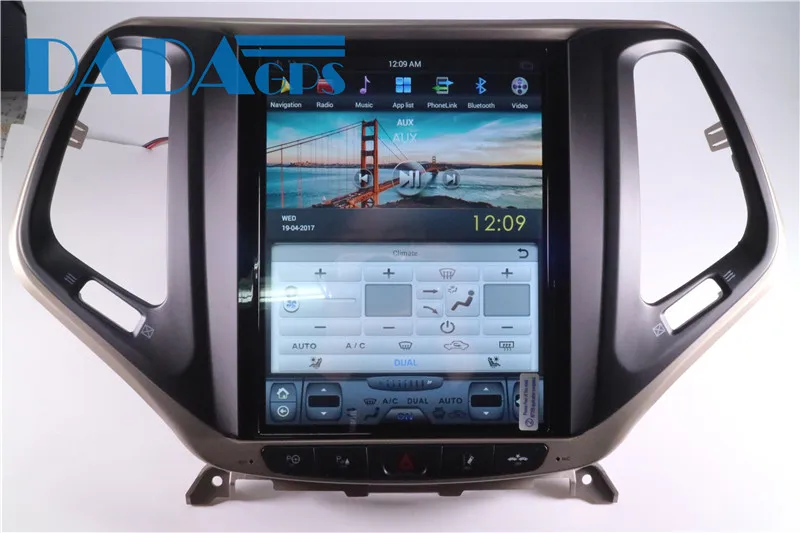 Discount Android 6.0 Tesla style Car DVD Player Radio GPS Navigation For JEEP Cherokee 2014-2018 Auto Car Stereo Headunit Multimedia Unit 3