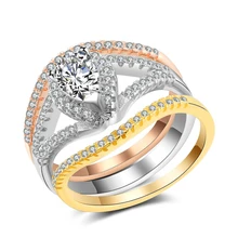 

Gulkina Stylish Bohemian Ornate Crystal Ring For Women Gold Wedding Present White Crystal Jewelry Gift