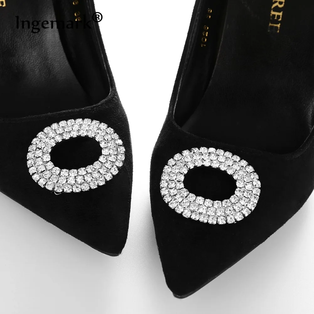 

Ingemark Statement Geometric Oval Rectangle Crystal Anklet Shoes Buckle Charm Rhinestone Shoe Clips for Women Shoe Decoration