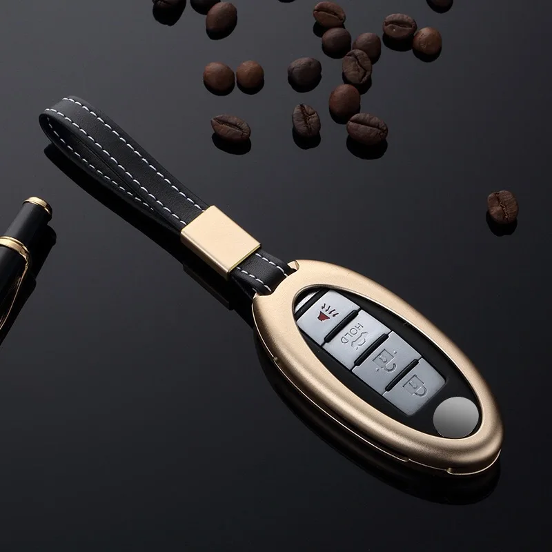 

Aluminum Alloy Car Key Case Cover For Nissan Tidda Livida X-Trail T31 T32 Qashqai March Juke Pathfinder Note GTR Light weight