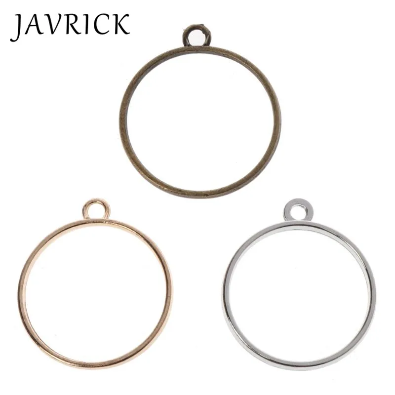 

10Pcs Round Pendant Press Flower DIY UV Resin Blank Frame Bezel Jewelry Making