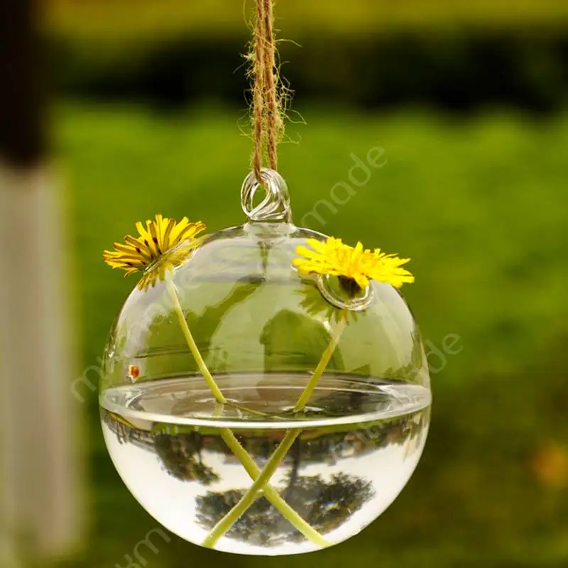 Round Ball Glass Vase Terrarium Vases Flower Pots Hanging Glass Candle Modern Vaso Wedding Floor Air Planter Decoratives Vase