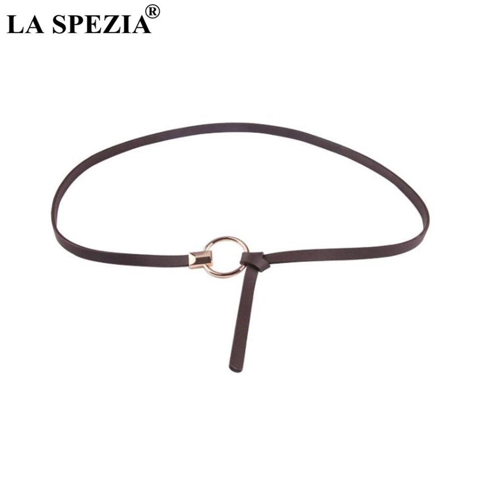 

LA SPEZIA Knot Belt Thin Woman Belts For Dress Self Tie Female Strap Red Yellow Khaki Brown Black Fashion Ladies Waist Thin Belt