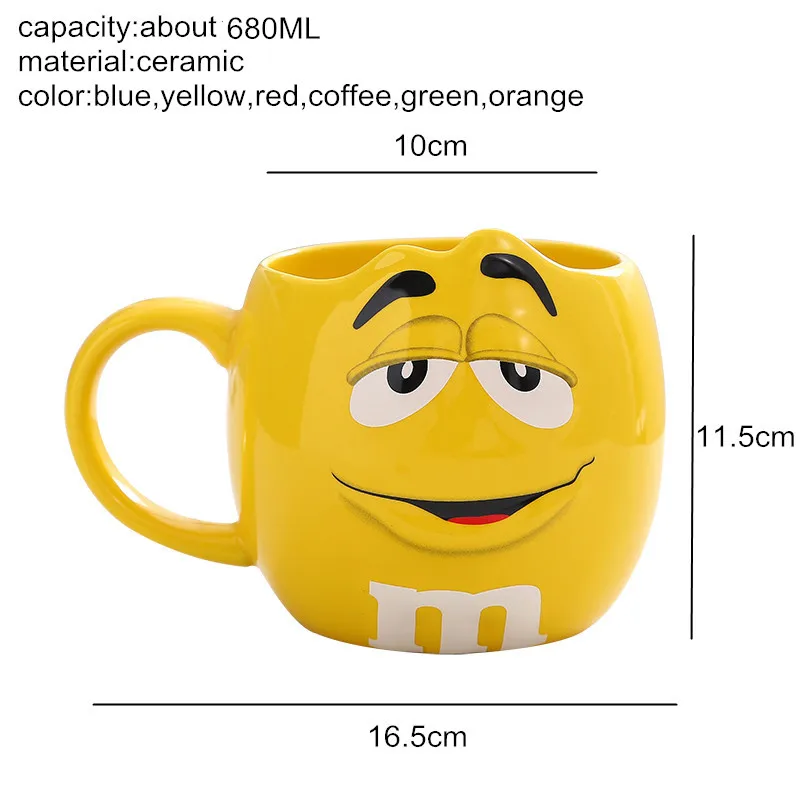 Skup M   M kubki do kawy ceramiczne filiżanki na herbatę i kubki o dużej pojemności mark śliczne ziarna wyrażenie cartoon kreatywne drinkware wyślij łyżkę