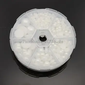 

1Box Imitation Pearl ABS Acrylic Dome Cabochons, Half Round, White, 4~12x2~6mm; about 690pcs/box