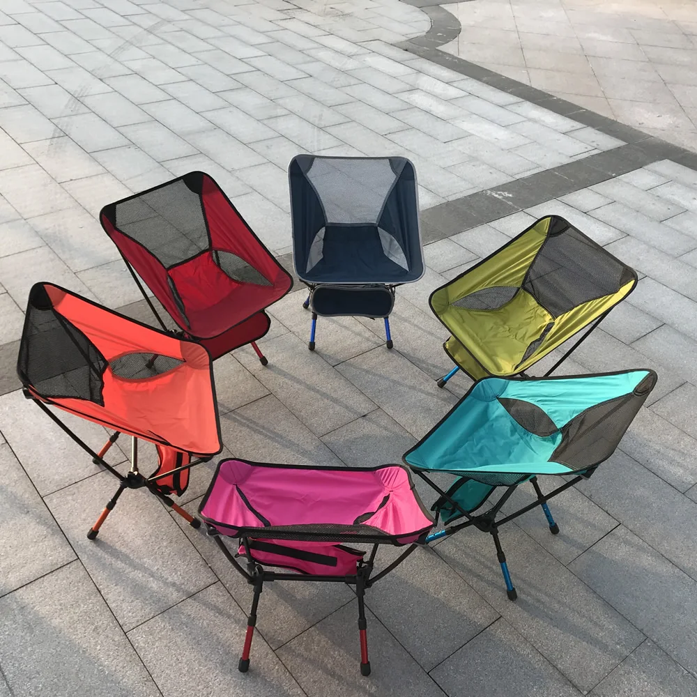 

2018 New Arrival Moon Metal Beach Chairs Red Blue Orange Sky Blue 4 Color Load 150KG Only 1kg 800D Oxford Coth 7075 Aluminum