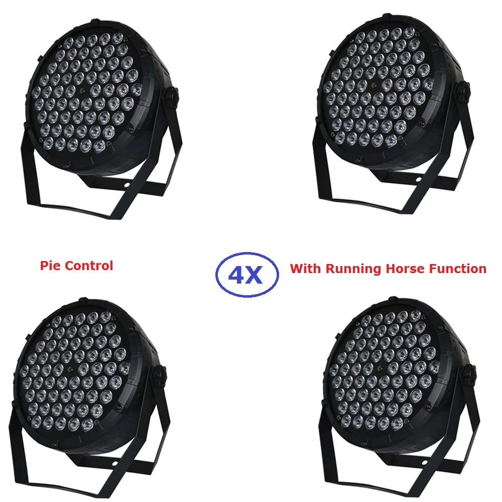 

4Pcs/Lot Newest 60*1W RGB Full Color DMX Stage Lights Business Lights Led Flat Par Lights With Running Horse Function 90-220V