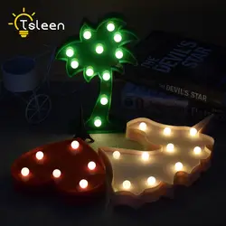 TSLEEN 1 шт. Фламинго Led ночник мультфильм Единорог голову ананас Фонари Рождество Свадебные украшения тропический вечерние поставки