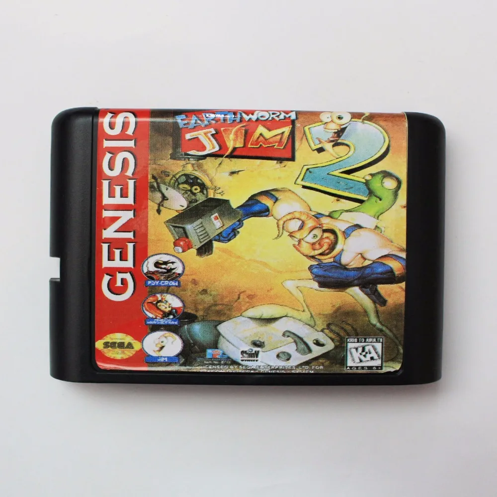 Игровая карта Earth Worm Jim 2 16 bit SEGA MD для Sega Mega Drive Genesis|sega md game card|earth worm jimsega games |