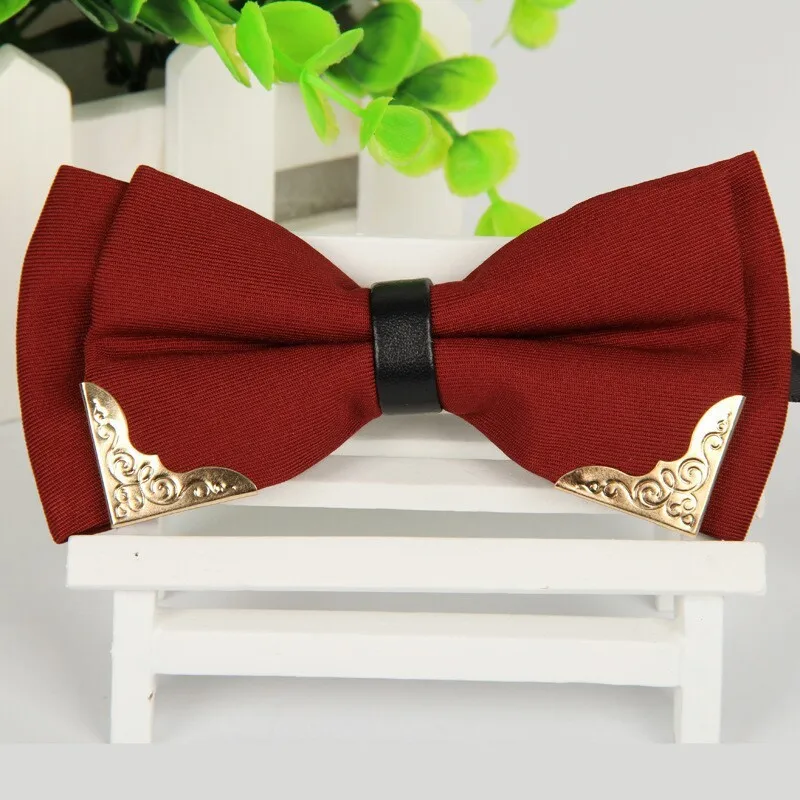 SHENNAIWEI New 2016 Solid wine red bow tie for men Polyester Metal ...