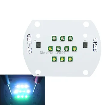 

5PCS/LOT 30W Cree XPE XP-E Led Bulb Blue (2PCS)+Green(3pcs)+White(5pcs) Mix Color LED Emitter Coral Led Light 30-36V 1000MA