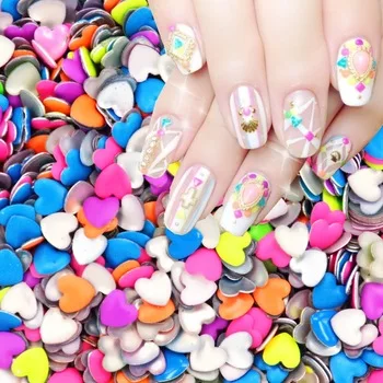 WUF 20Pcs/Lot Mix Random Colors 4mm Heart-shaped Punk Metal Metallic Rivet Nail Art Decoration