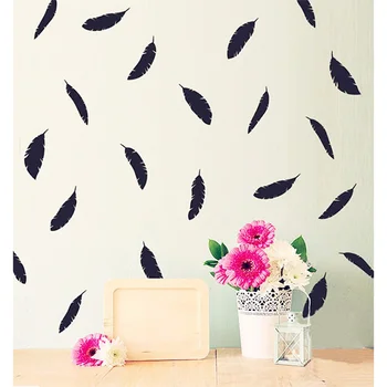 

POOMOO Wall Decals 72 Feathers Wall Stickers, Six Sizes And 40 Colors To Choose From. It Can Be Separated From The Layout To Bet