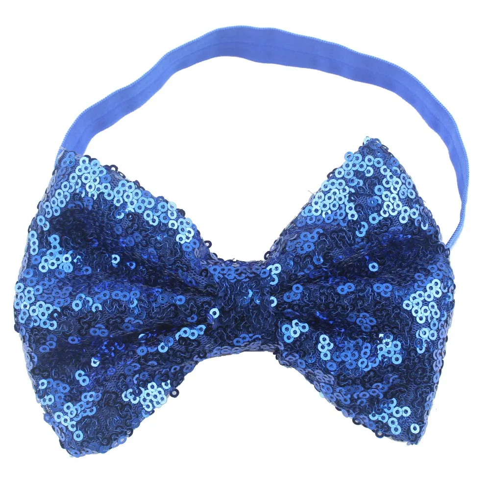 Розничная продажа Блестящий бант телефон эластичная лента для волос|sequin bows|big