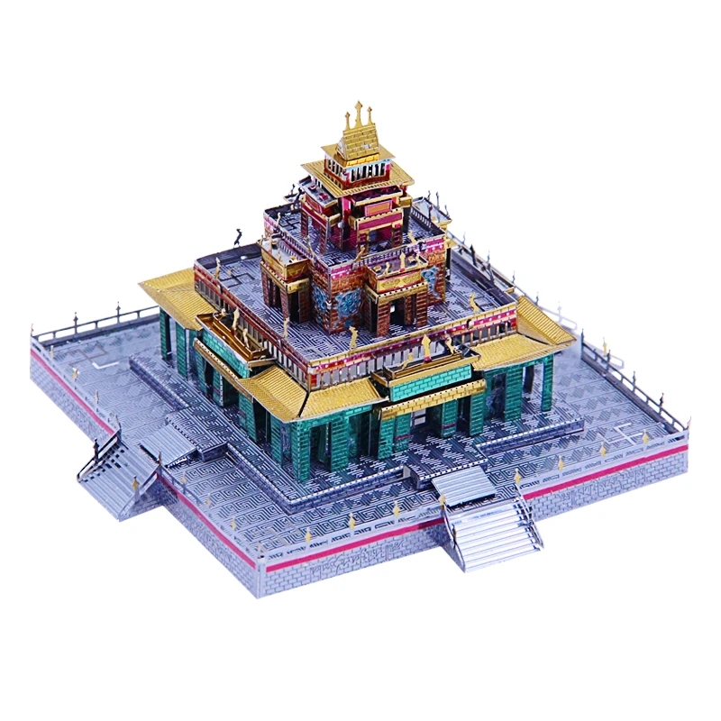 

Microworld Tibetan Buddhist Temple Architecture 3D Metal Puzzle DIY Assemble Model Kits Laser Cut Jigsaw Toys J042