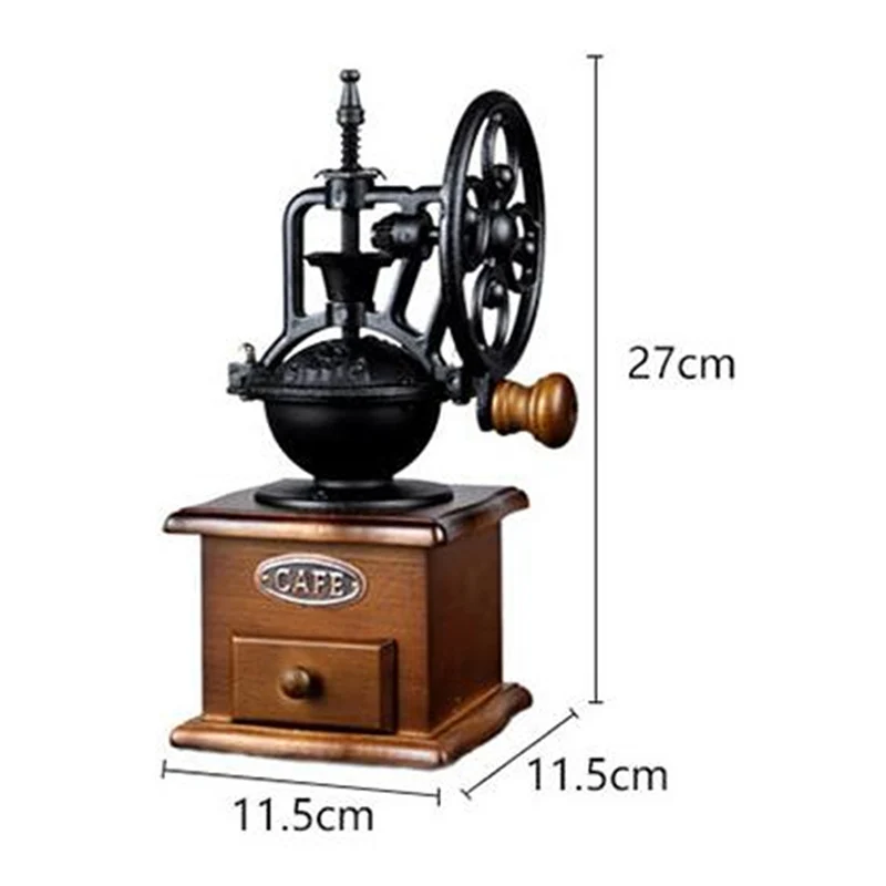 Ретро классическое колесо Кофемолка ручная шлифовальная машина Быстрый журнал экономия труда ручной моющийся коврик шлифовальная машина медная деревянная керамическая сердечник