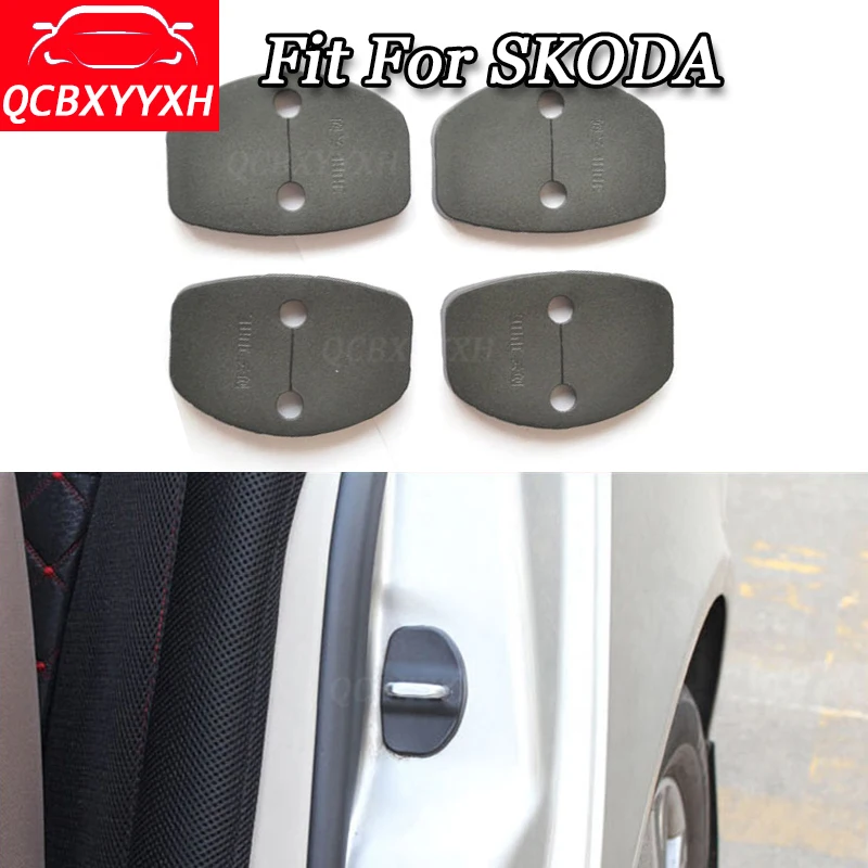 Для Skoda Octavia Fabia Surpeb Repid йети Kodiaq 2012- QCBXYYXH автомобиль-Стайлинг Пластик 4 шт./компл. автомобилей Дверные замки Защитная крышка