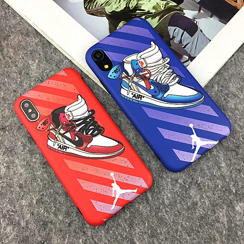 

Luxury NBA Brand Off Air Dunk Jordan White Sneaker AJ Sport Shoes Phone Case for iphone 6 6S 7 8 Plus X 10 XS XR MAX Soft Cover