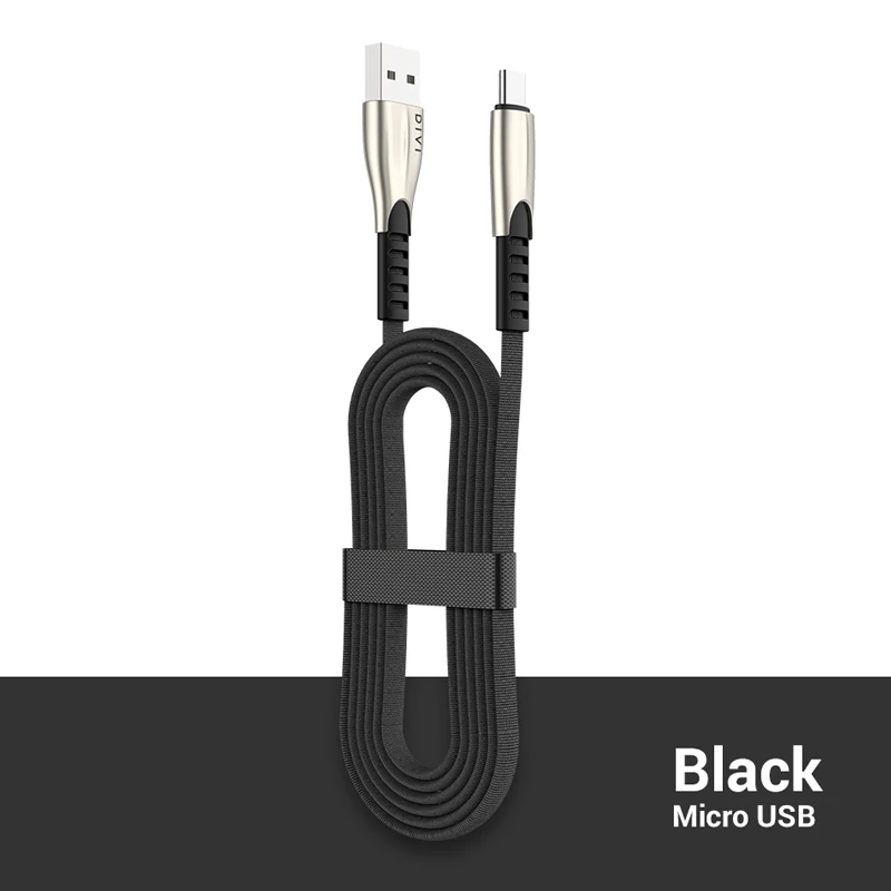 DIVI Micro USB кабель джинсовый плетеный шнур для быстрой зарядки и передачи данных кабель для зарядного устройства Microusb для samsung Xiaomi Android кабель для мобильного телефона - Цвет: Black