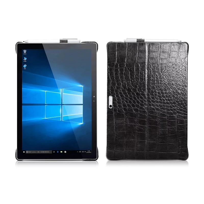 Пояса из натуральной кожи чехол для microsoft Surface Pro 4 12," Крокодил коровьей бизнес Стенд Smart Cover поверхности пакета(ов