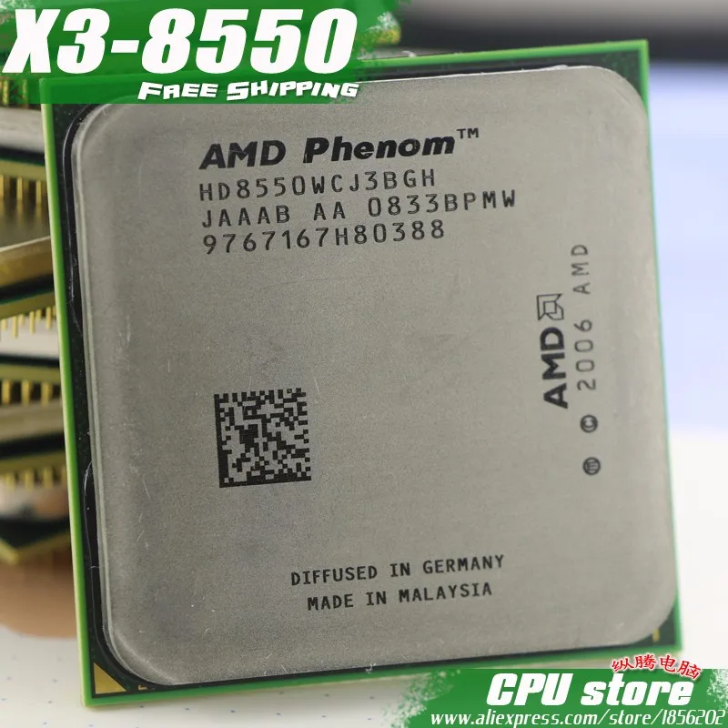 AMD Phenom X3 8550 2,2 ГГц трехъядерный процессор Socket AM2/AM2+ 940-pin cpu, 95 Вт L3 = 2 м,, есть, X3 8650