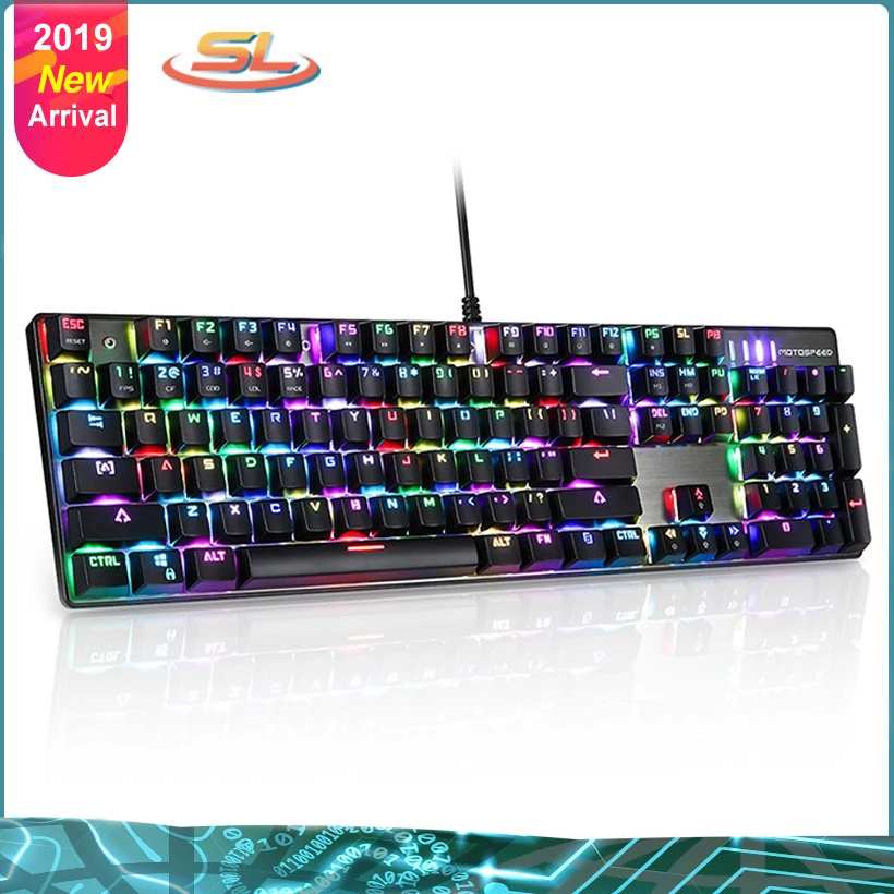  CK104 Gaming Wired Mechanical Keyboard 104 Keys Real RGB Blue Switch LED Backlit Anti-Ghosting mag  - 32961481263