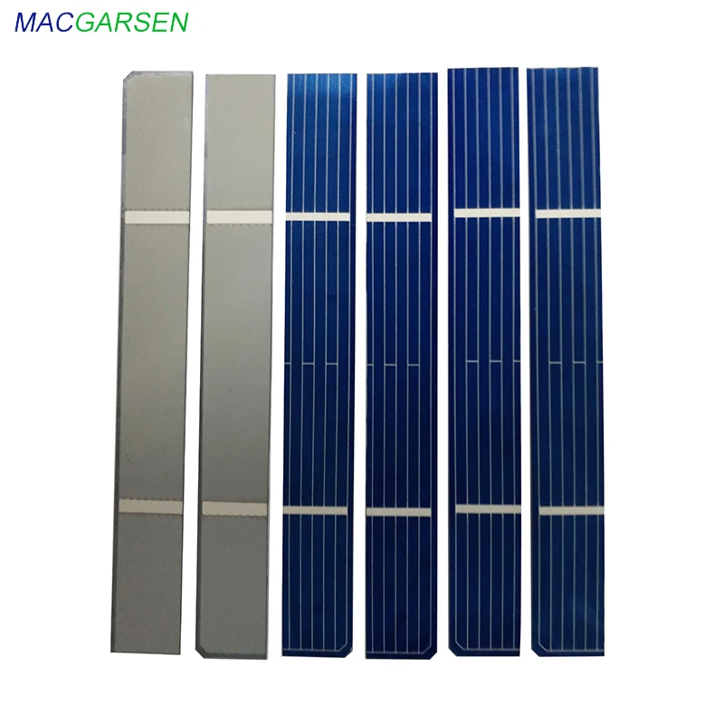 MACRAGSEN 100 шт Солнечная панель 0,5 V 260mA поликристаллический Solars Cell 78x10mm DIY Солнечное автомобильное зарядное устройство Usb power Bank модуль