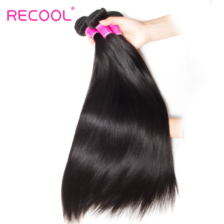 

Reccol Brazilian Straight Virgin Hair 3 Bundles Deal 10-30 Inch Brazilian Human Hair Weave Bundle