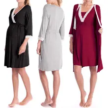 Пижамы для беременных женщин; ночная рубашка для кормящих грудью; мягкая одежда для сна; халаты