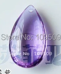 

Free Shipping,100pcs 38mm Chandelier Crystal Amethyst Smooth Teardrop Almond Ornament Prism