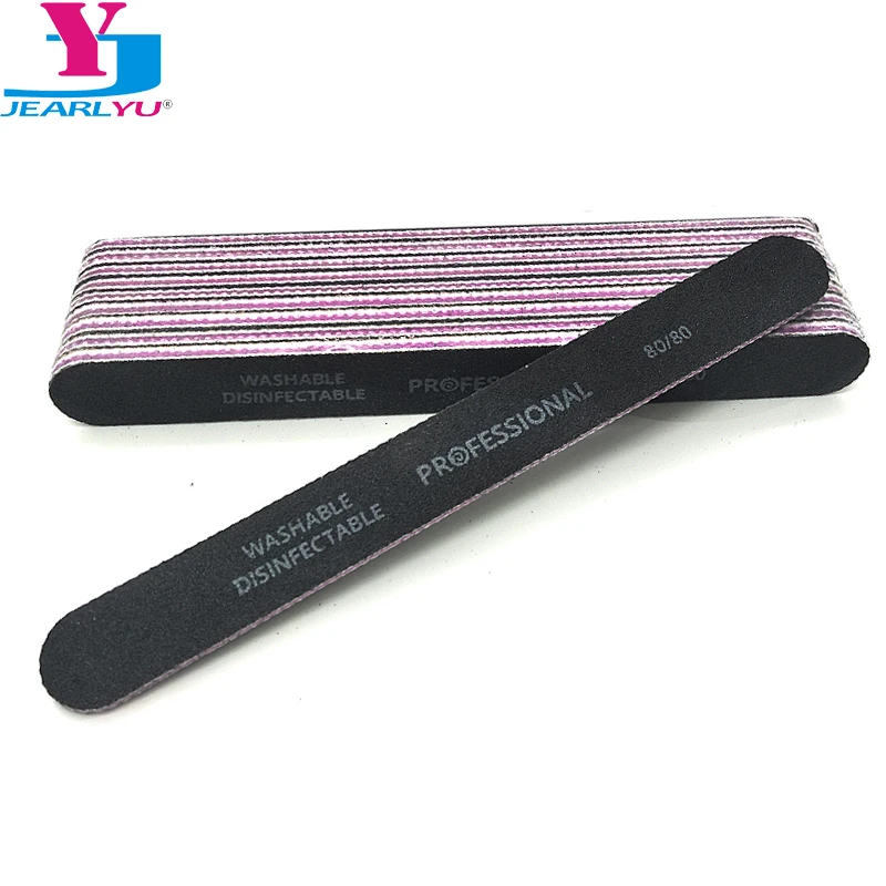 

10Pcs Black Nail File Set Durable Buffing File Straight 80/80 Sanding Nail Files Nail Art Tool Accessories UV Gel Polish Tools
