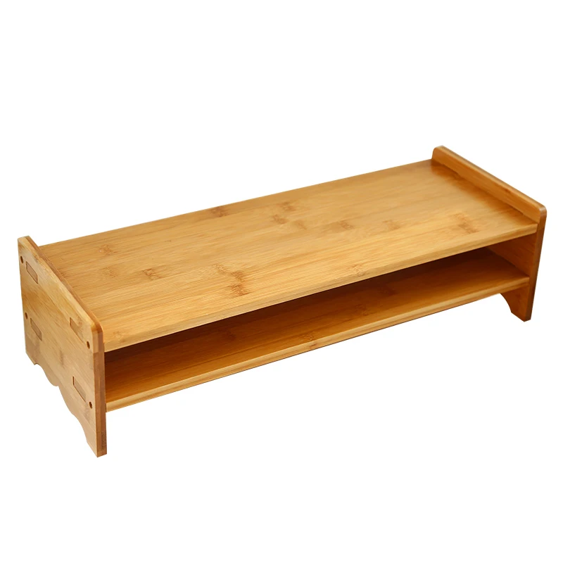 Роскошный бамбуковый стоячий стол или стойка для монитора, аксессуары для офисного стола, Органайзер