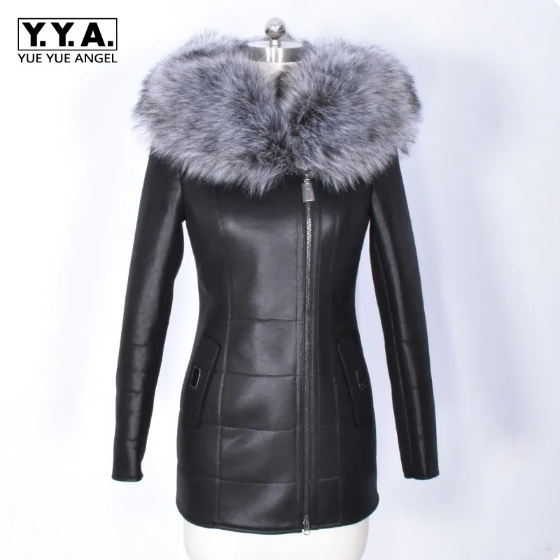 

Brand New Casual Womens PU Leather Long Sleeve Jacket Pockets Zipper Hooded Winter Coat Female Biker Plus Size Casacos Femininos